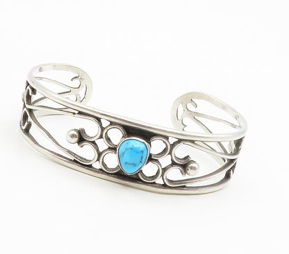 RAMON ALBERT HOPI 925 Sterling Silver Vintage Turquoise Cuff Bracelet BT5878