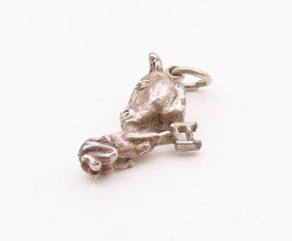 925 Sterling Silver  Vintage Shiny Petite Horse's Head Pendant  PT16717