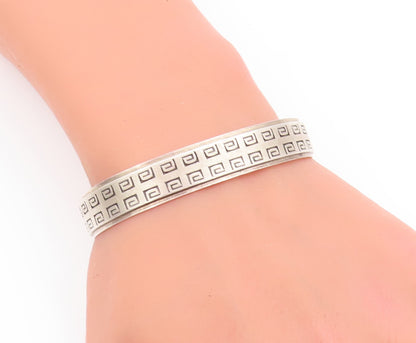 925 Sterling Silver Vintage Bracelet Designer Spiral Maze Etched Cuff  BT10552