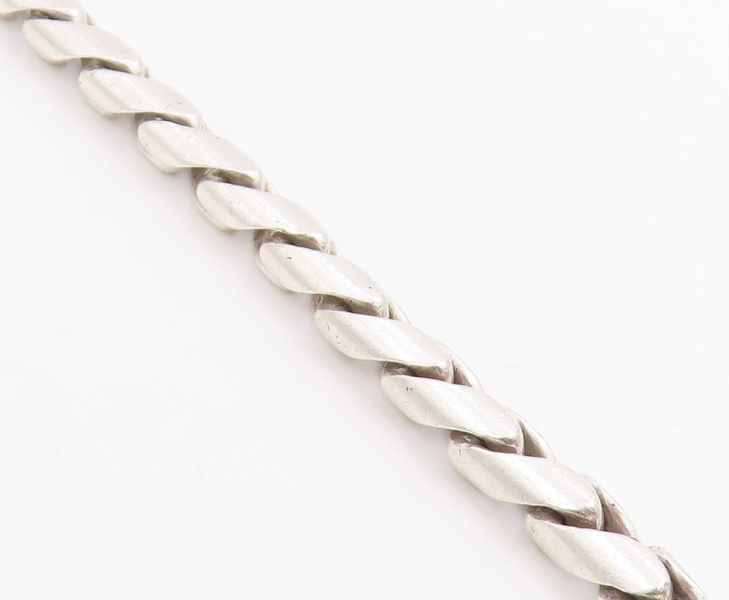 925 Sterling Silver Vintage Necklace Minimalist Solid Curb Link Chain  NE4774