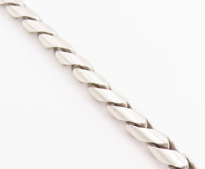 925 Sterling Silver Vintage Necklace Minimalist Solid Curb Link Chain  NE4774