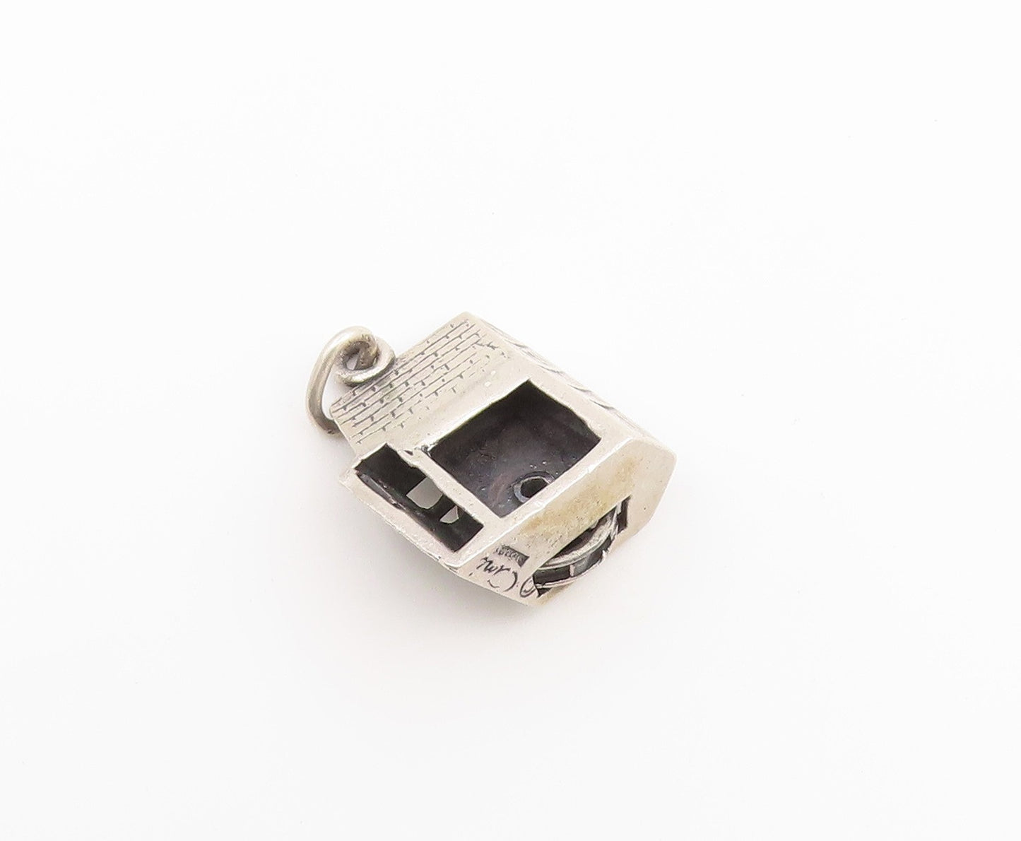 925 Sterling Silver Vintage Pendant CINI Watermill House Charm MOVES  PT26643