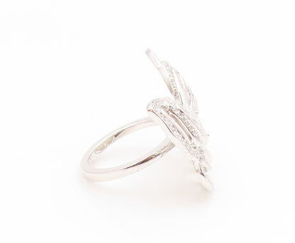 925 Sterling Silver Vintage Ring Multi Shape CZ Elegant Butterfly  Sz 7  RG35231