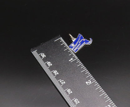 925 Sterling Silver Vintage Enamel Massachusetts State Souvenir Pendant PT21631