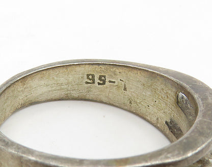 MEXICO 925 Sterling Silver  Vintage Dark Tone Split Band Ring Sz 7.5  RG16246