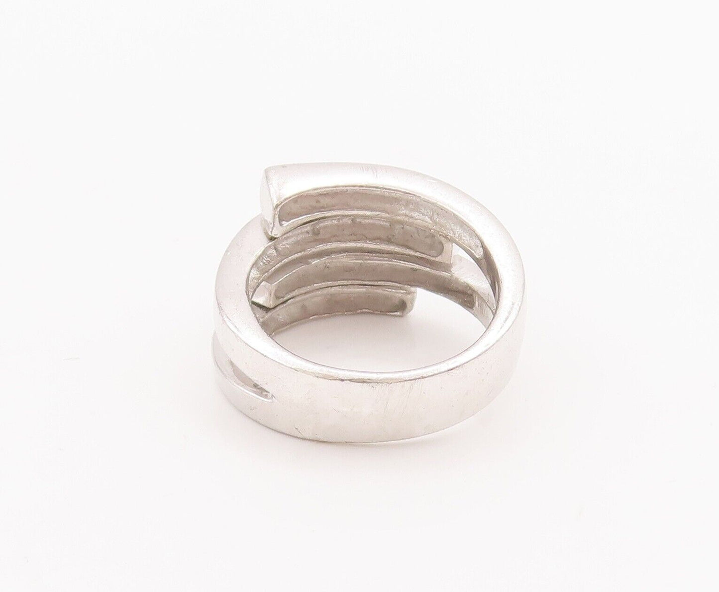 925 Sterling Silver Vintage Ring Solid Cutout Shank Bypass  Sz 7  RG28501