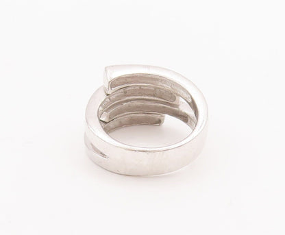 925 Sterling Silver Vintage Ring Solid Cutout Shank Bypass  Sz 7  RG28501