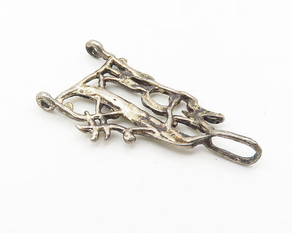 925 Sterling Silver  Vintage Petite Dark Tone Number One Mom Pendant  PT8126
