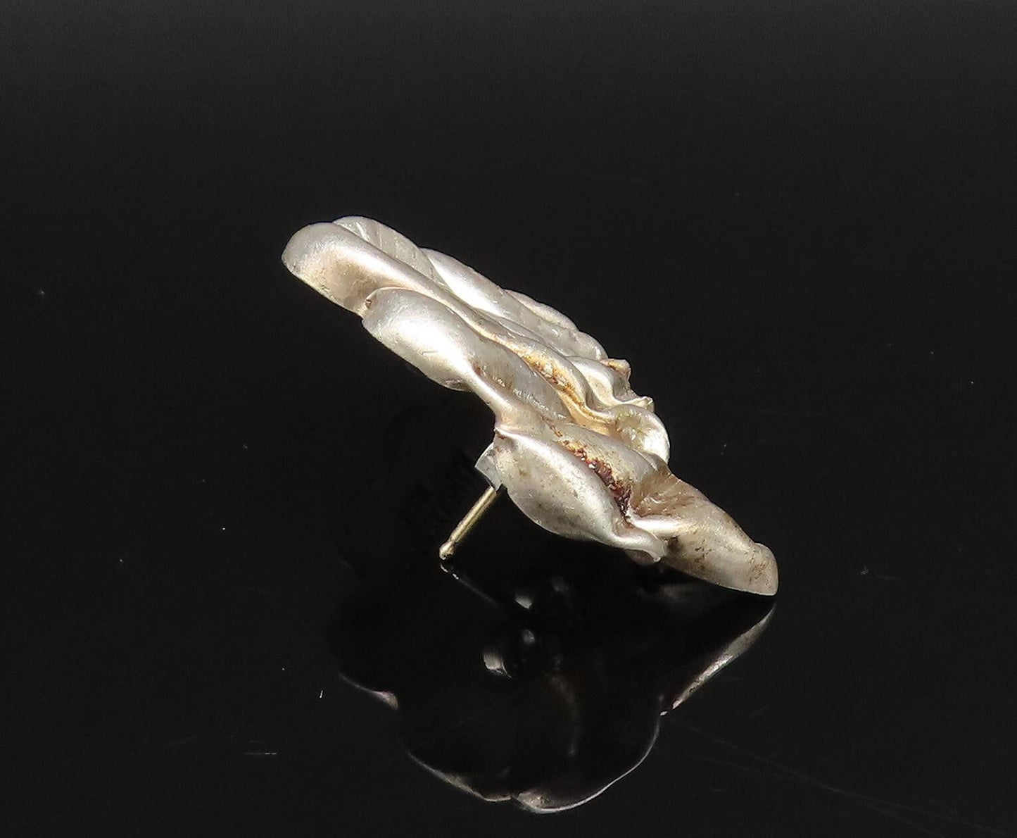 DESIGNER 14K GOLD & 925 Silver  Vintage Two Tone Singles Lot Earrings  EG12087