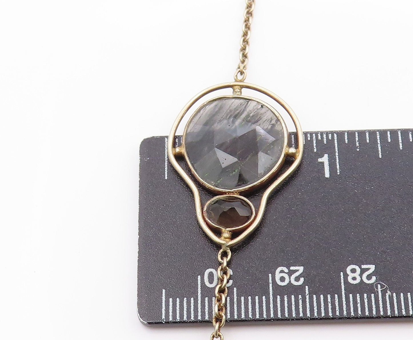 925 Sterling Silver Vintage Necklace Multi Gemstone Bohemian Long Chain  NE4661