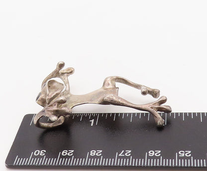 925 Sterling Silver Vintage Pendant Solid Cutout Jumping Frog  PT23576