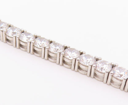 925 Sterling Silver Vintage Bracelet Heart Cut CZ Main Stone & CZ Band  BT10203