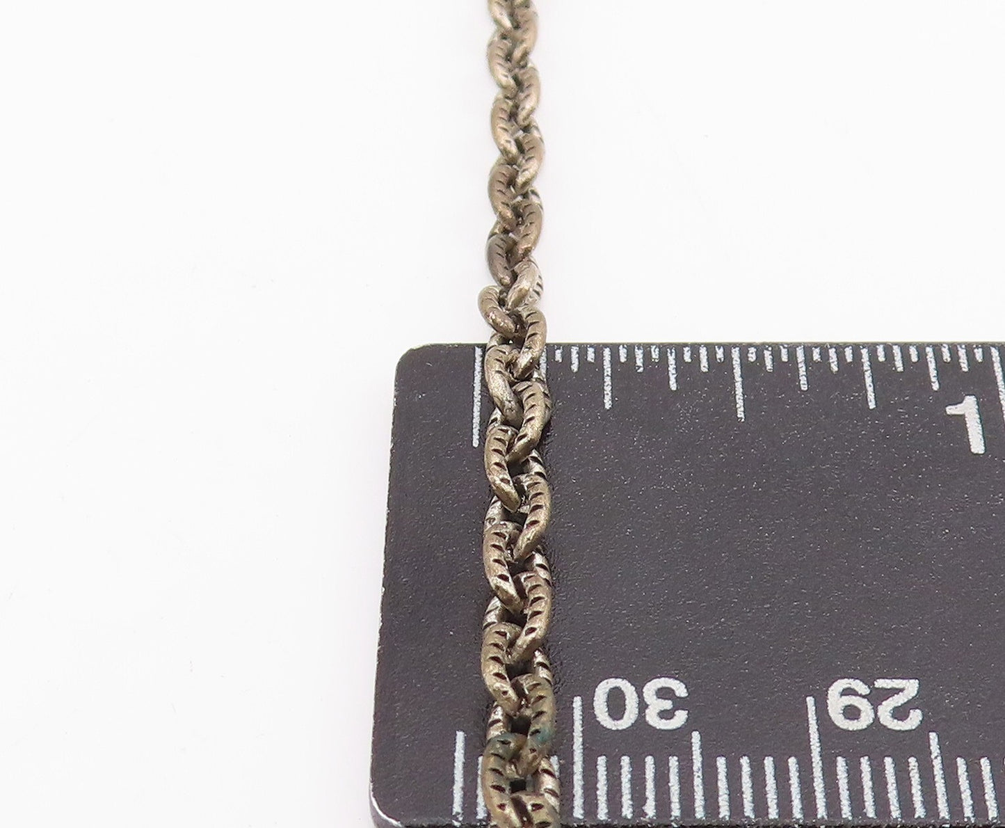 925 Sterling Silver Vintage Necklace ENGLAND Dark Tone Design Carved  NE4441