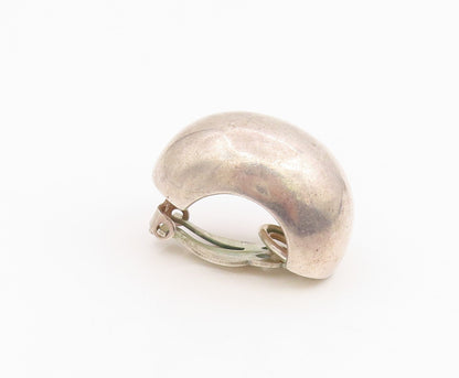 925 Sterling Silver Vintage Earrings Modernist Bold Puffy Dome Clip On  EG14121
