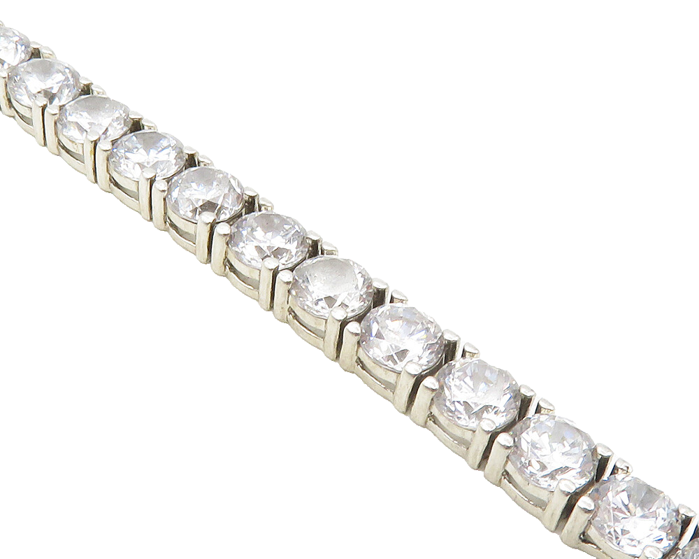 925 Sterling Silver  Vintage Sparkling Cubic Zirconia Tennis Bracelet  BT4165