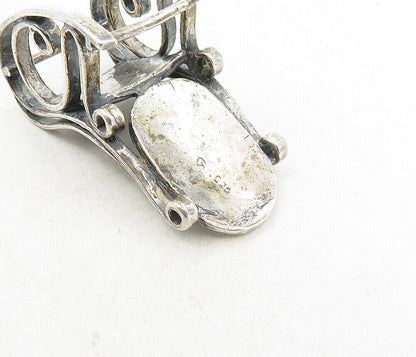 925 Sterling Silver  Vintage Oxidized Detail Rocking Chair Trinket  TR1448