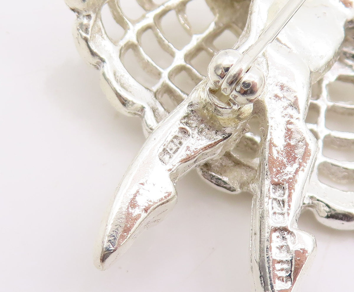 925 Sterling Silver Vintage Brooch Graceful Ballerina Ballet Dancer Pin  BP11978