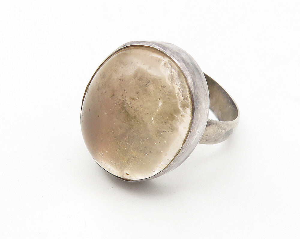 925 Sterling Silver  Vintage Cabochon Cut Topaz Cocktail Ring Sz 6  RG10743