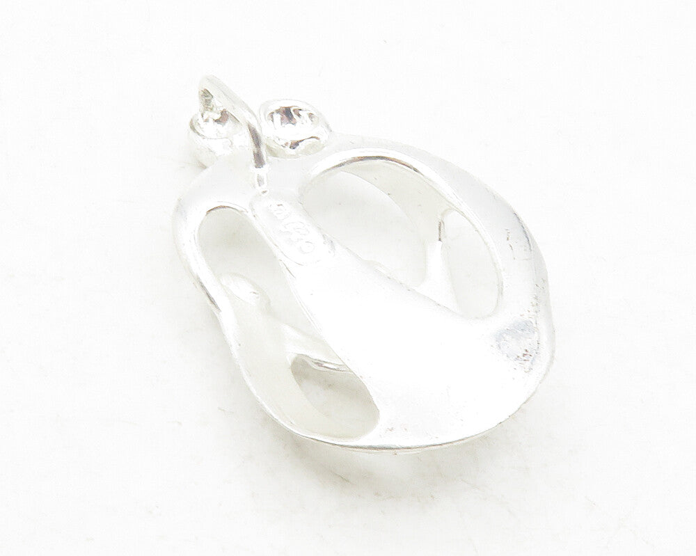 CAROLYN POLLACK 925 Silver  Vintage Shiny Modernist Family Pendant  PT9595