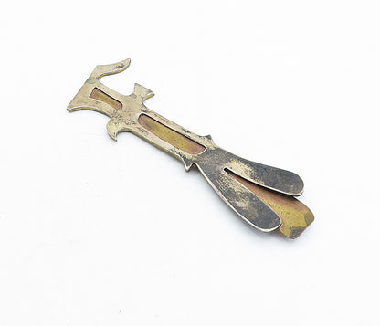 925 Sterling Silver Vintage Antique Rustic Two Tone Book Mark TR1167