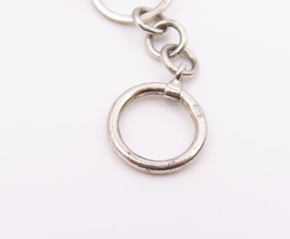 925 Sterling Silver  Vintage Cultured Pearl Open Circle Chain Bracelet  BT8935
