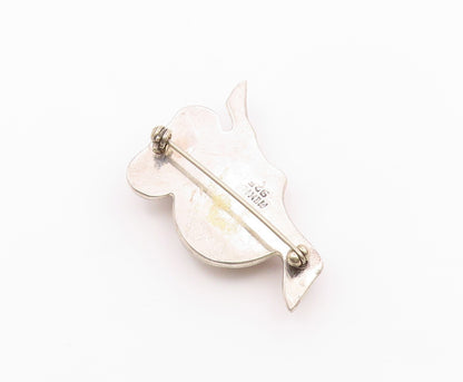 MEXICO 925 Sterling Silver  Vintage Shiny Hollow Koala Bear Brooch Pin  BP8630