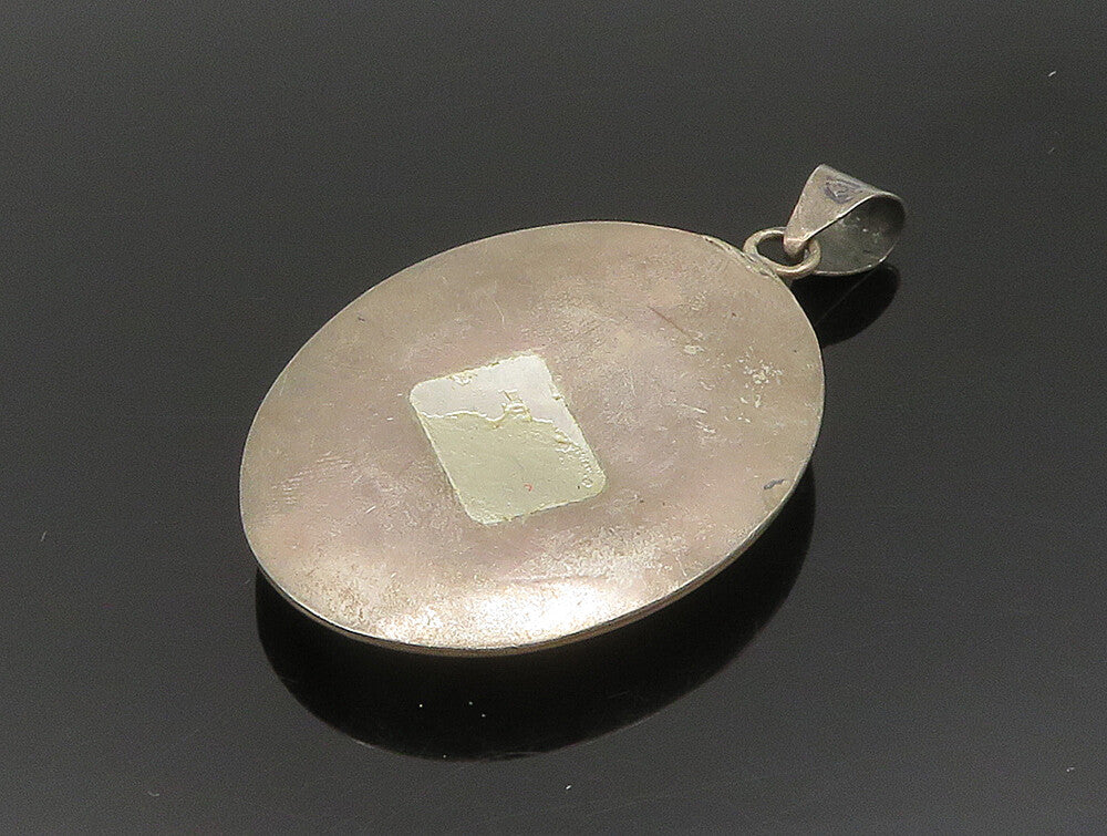 MEXICO 925 Sterling Silver Vintage Swirl Pattern Ocean Jasper Pendant PT20125