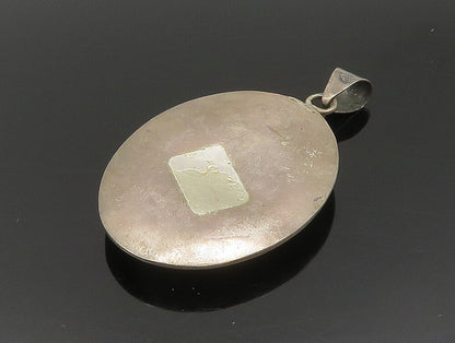 MEXICO 925 Sterling Silver Vintage Swirl Pattern Ocean Jasper Pendant PT20125