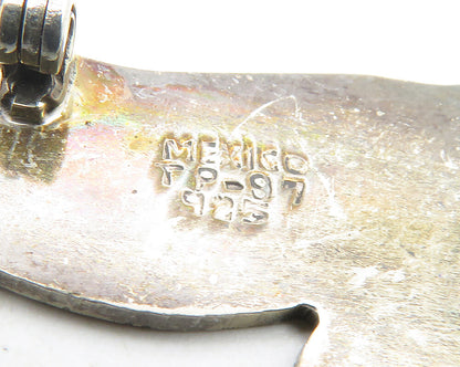 MEXICO 925 Sterling Silver  Vintage 2 Tone Mom & Baby Cats Brooch Pin  BP4440