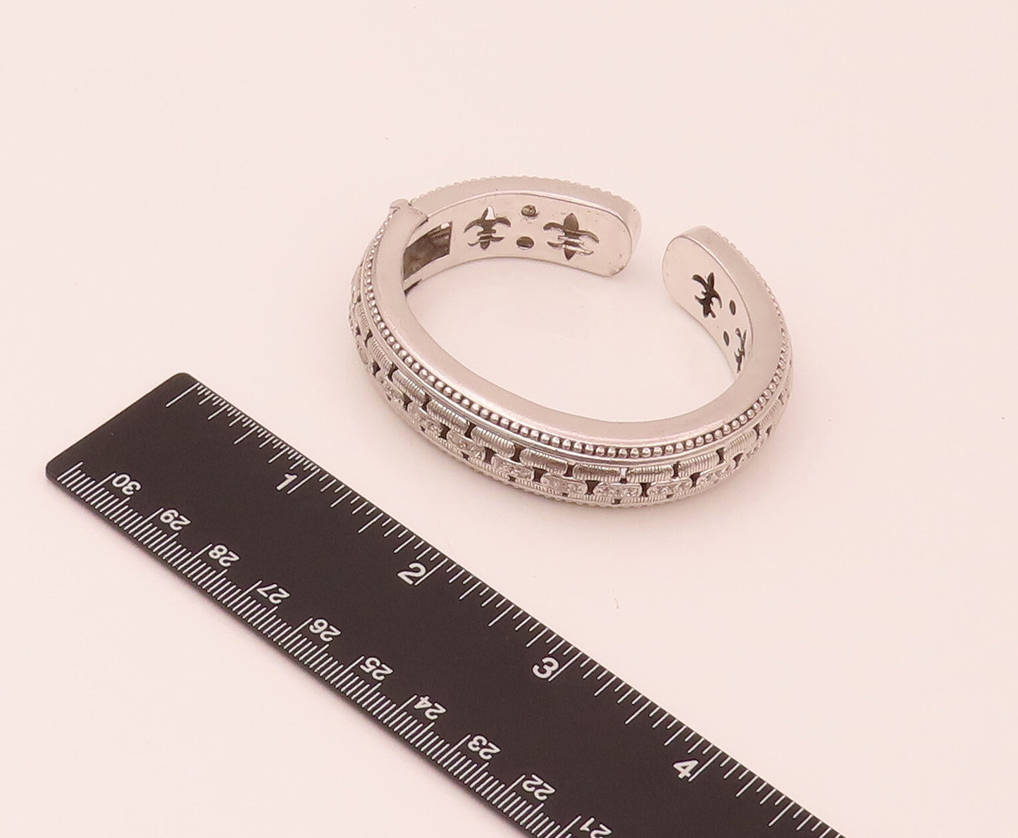 JUDITH RIPKA 925 Sterling Silver Vintage CZ Panther Link Hinged Bracelet BT9841