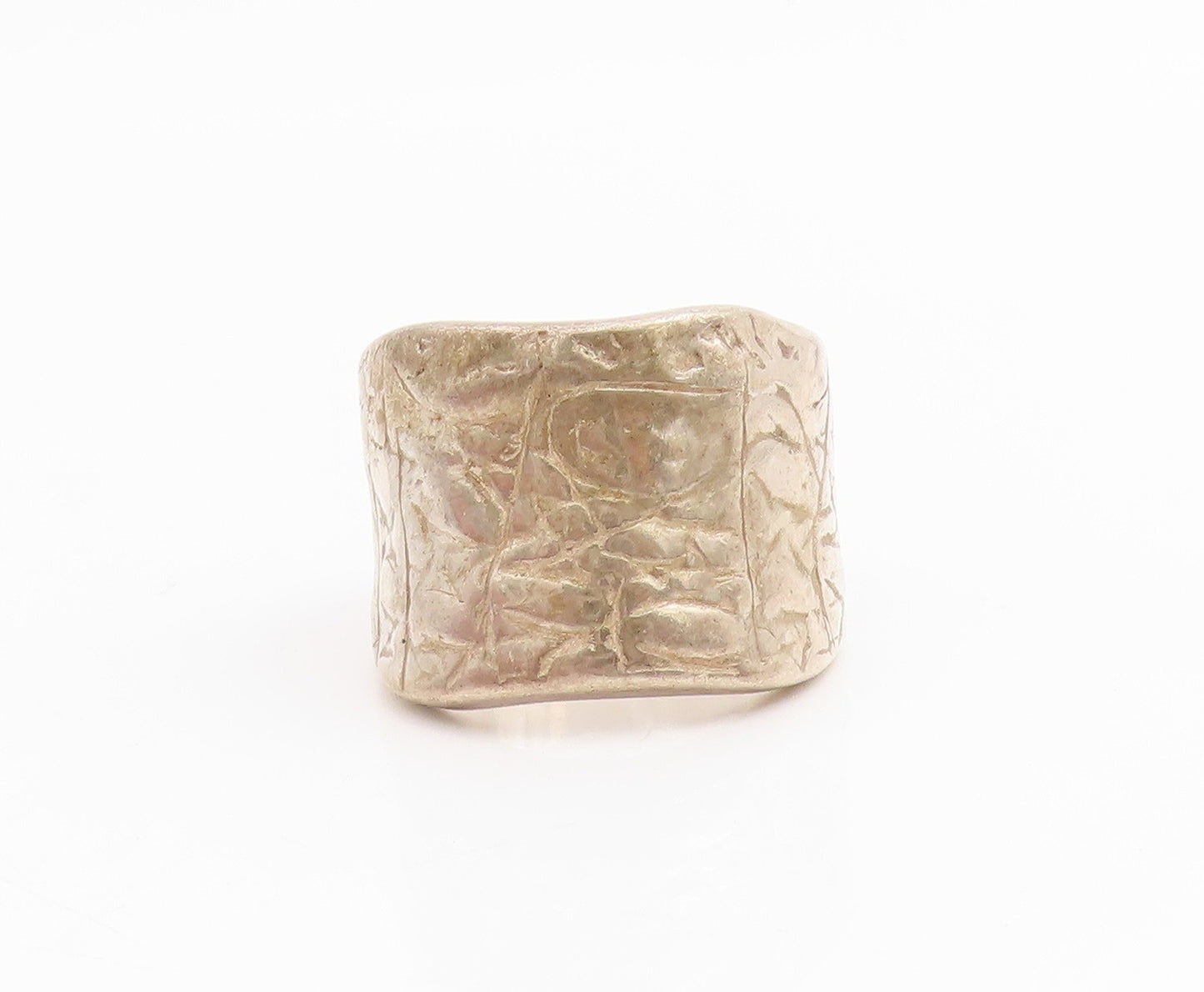 925 Sterling Silver Vintage Ring SILPADA Etched Statement Band  Sz 9.5  RG34761