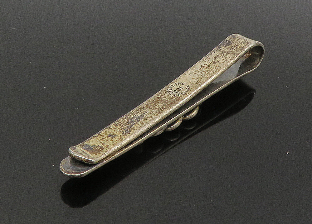 COF DENMARK 925 Sterling Silver  Vintage Oxidized Rustic Tie Clip  TR3129