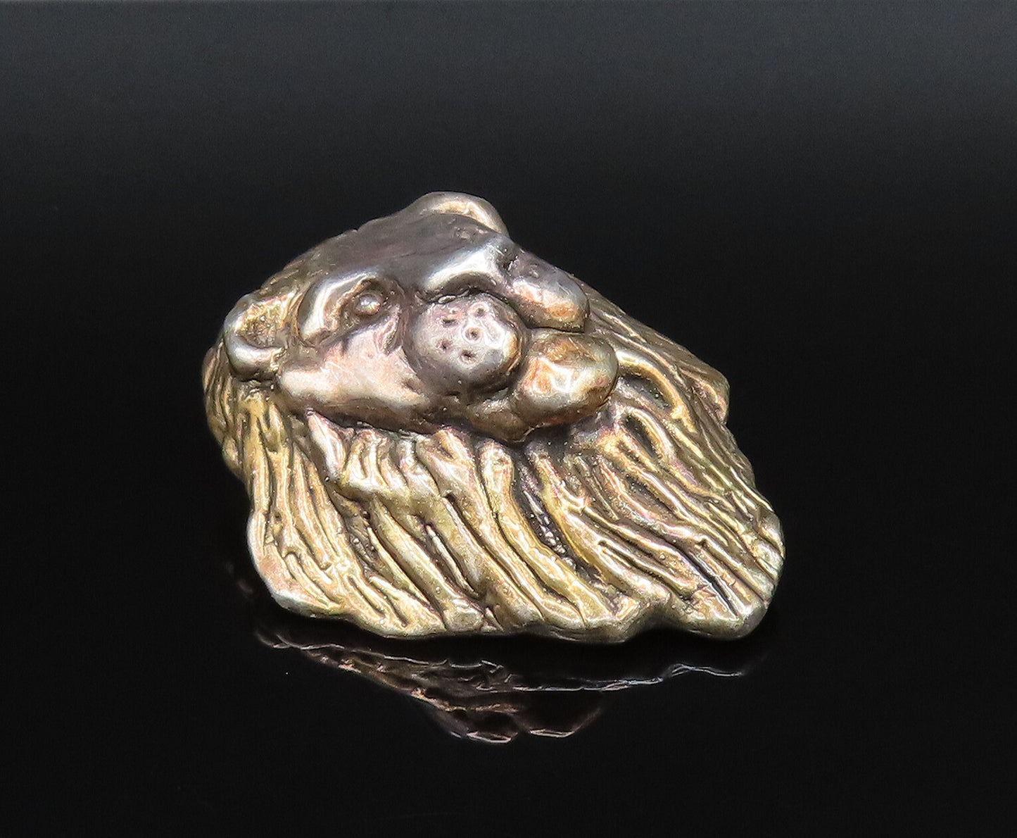 SAM PHILLIPS 925 Silver  Vintage Sculpted Lion Head Drop Pendant  PT21671
