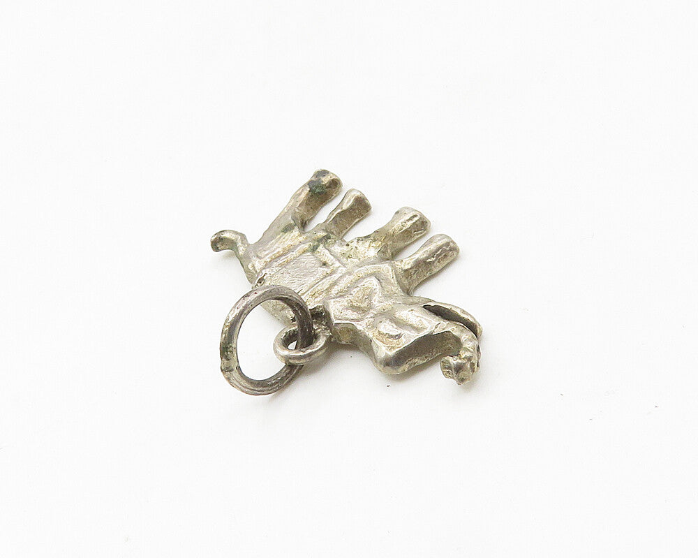 925 Sterling Silver  Vintage Petite Elephant Motif Drop Pendant  PT14424