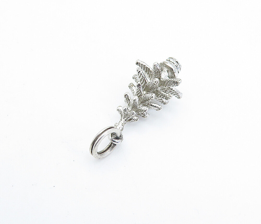 925 Sterling Silver  Vintage Shiny Petite Christmas Pine Tree Pendant  PT4652