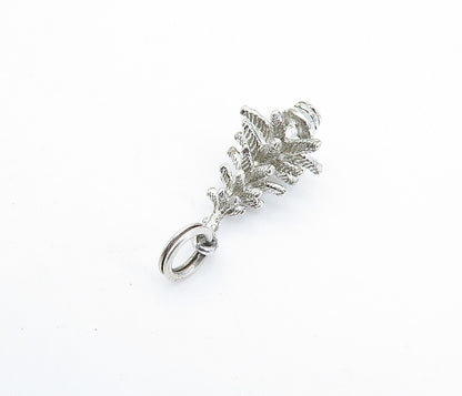 925 Sterling Silver  Vintage Shiny Petite Christmas Pine Tree Pendant  PT4652