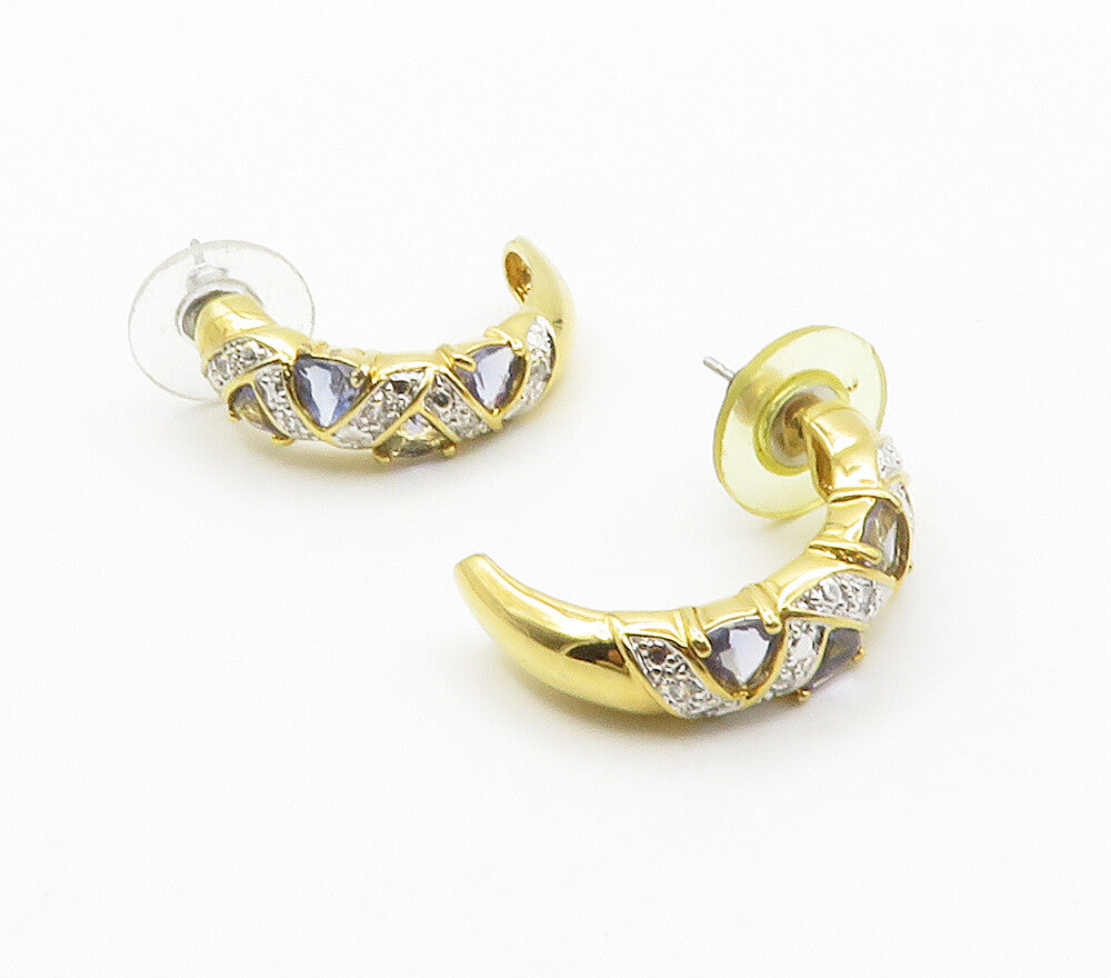 925 Sterling Silver  Shiny Topaz Two Tone Pattern JHoop Earrings  EG7617