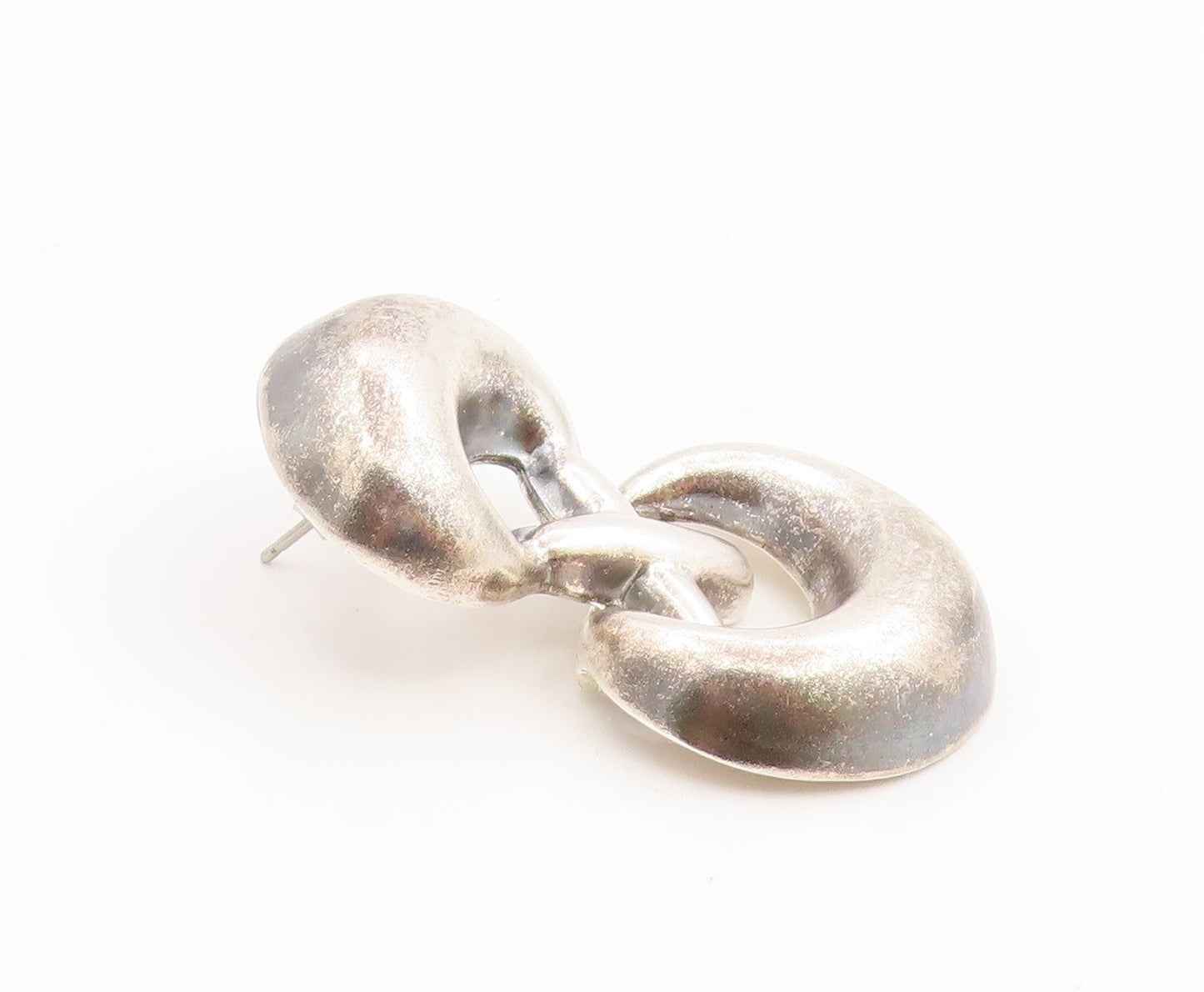 925 Sterling Silver Vintage Earrings MEXICO Modernist Infinity Knots  EG14320