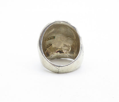 MEXICO 925 Silver  Vintage Scalloped Fluted Design Dome Band Ring Sz 6  RG6980