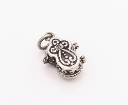 925 Sterling Silver Vintage Pendant Religious Cross Prayer Box OPENS  PT24930