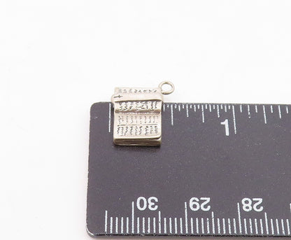925 Sterling Silver  Vintage Open Religious Holy Bible Charm Pendant  PT21579