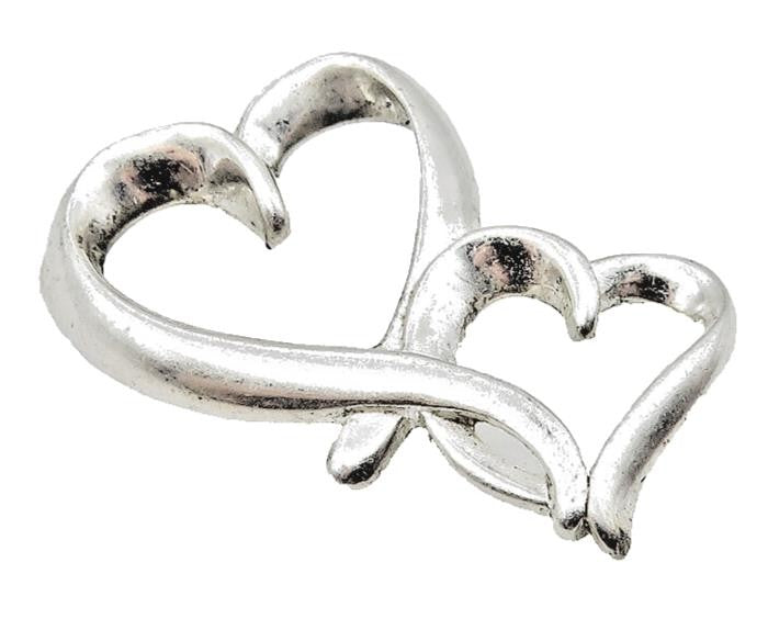 925 LA Sterling Silver  Vintage Petite Shiny Open Love Heart Pendant  PT9018