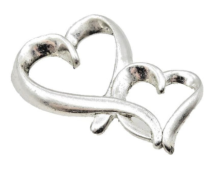 925 LA Sterling Silver  Vintage Petite Shiny Open Love Heart Pendant  PT9018