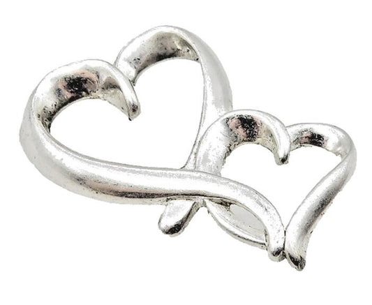 925 LA Sterling Silver  Vintage Petite Shiny Open Love Heart Pendant  PT9018