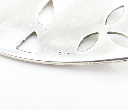 925 Sterling Silver  Vintage Modernist Swirl Love Heart Slide Pendant  PT5747