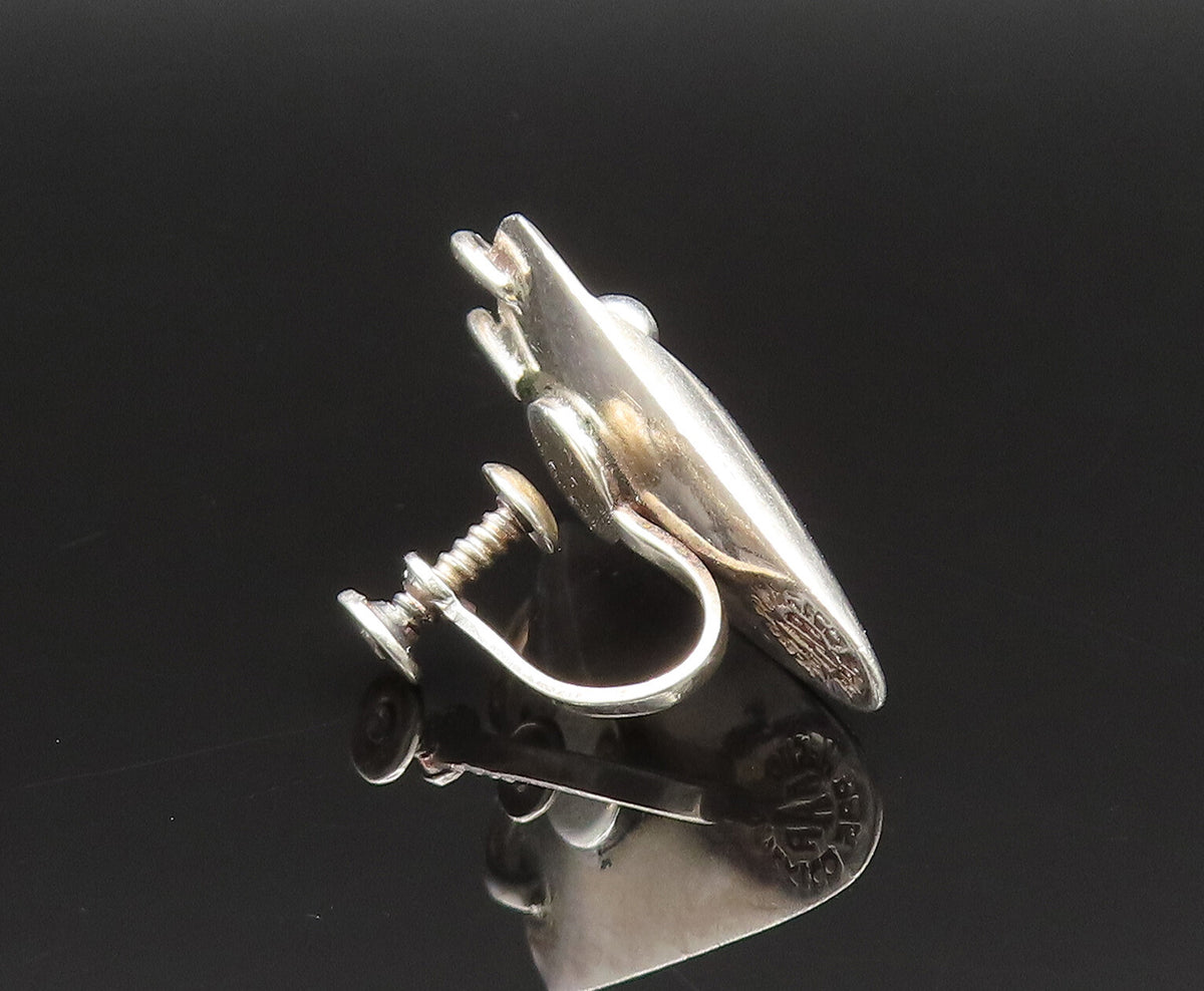 ANTONIO REINA 925 Silver  Vintage Modernist Screw Back Earrings  EG11820