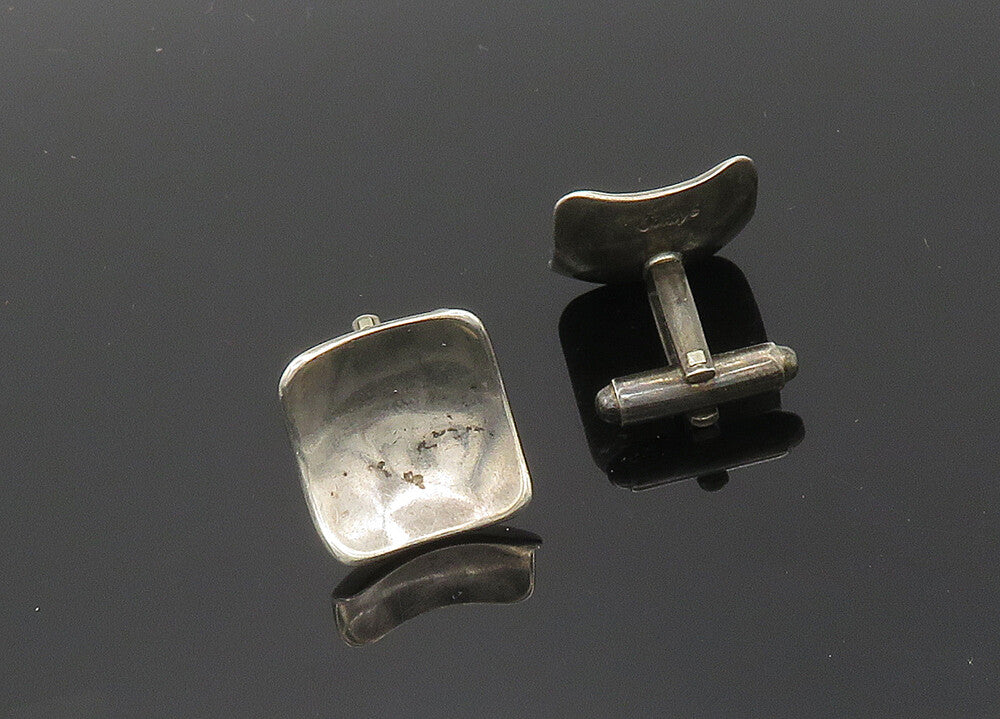JONTYE 925 Sterling Silver  Vintage Shiny Smooth Square Cufflinks  TR2787