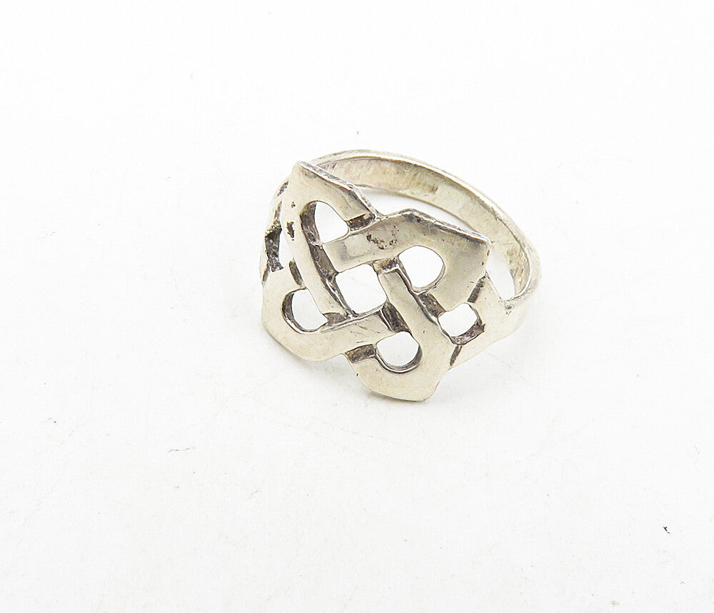 IRELAND 925 Sterling Silver   Vintage Celtic Knot Band Ring Sz 5.5  RG9203