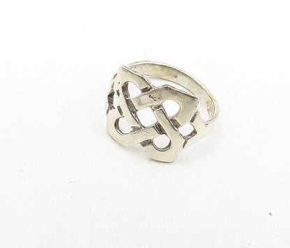 IRELAND 925 Sterling Silver   Vintage Celtic Knot Band Ring Sz 5.5  RG9203