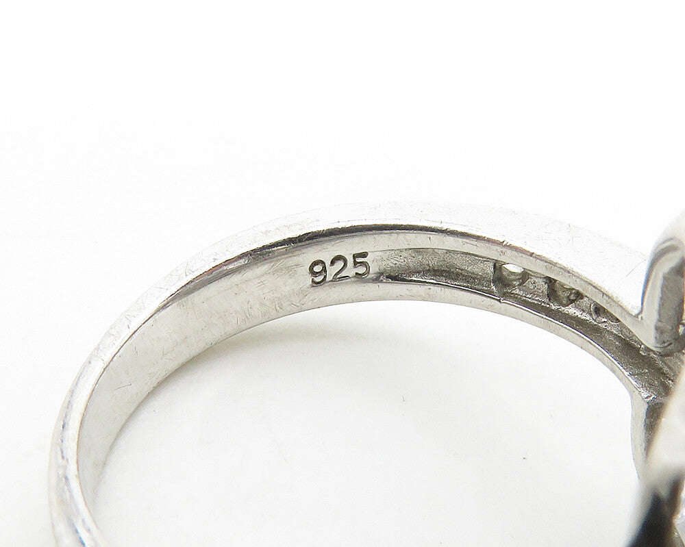 925 Sterling Silver  Sparkling Cubic Zirconia Square Band Ring Sz 5.5  RG17370